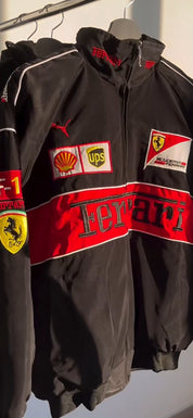 F1 Ferrari Colorblock Embroidered Racing Jacket