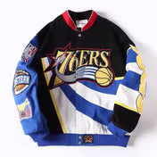 Rare PHILADELPHIA 76ERS Vintage Embroidered Jacket - Unisex