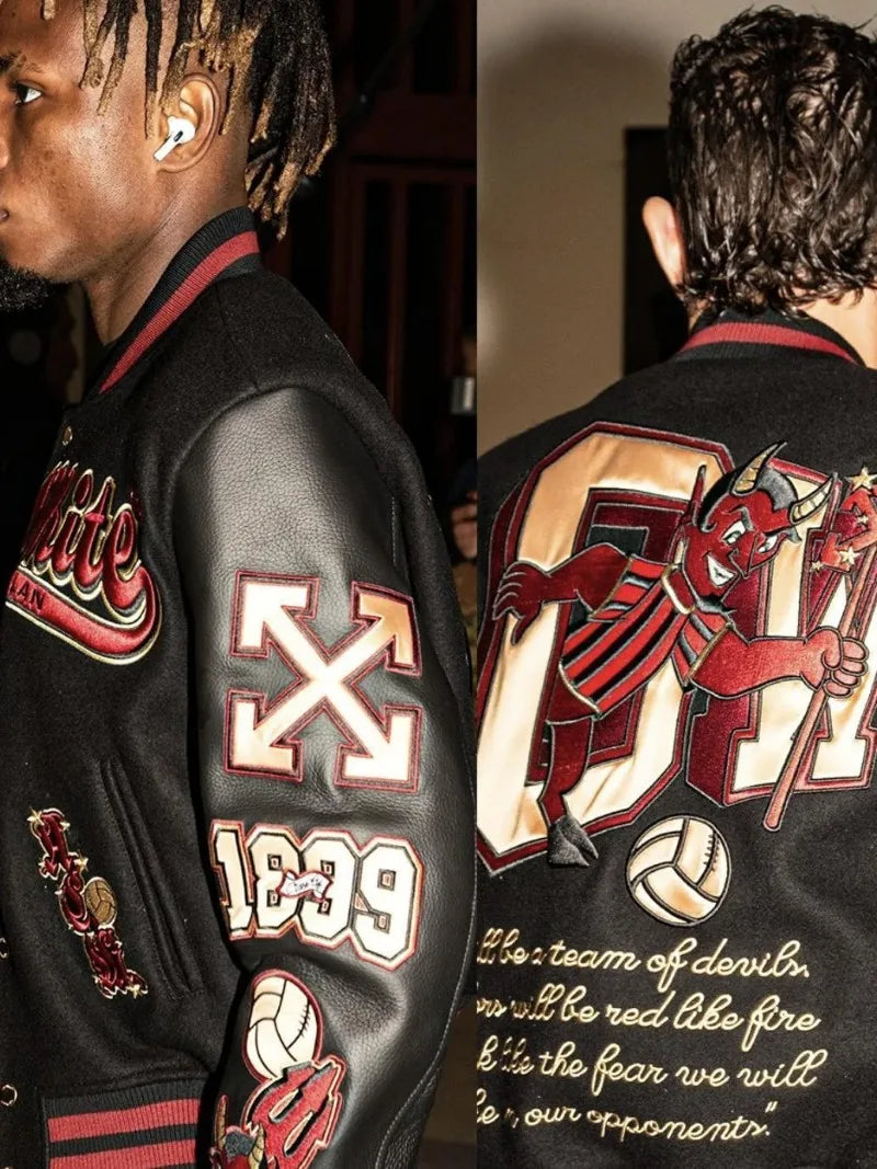 AC MILAN Retro Embroidered Baseball Jacket Men