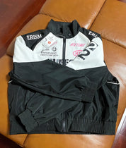 American Retro Hot Black and Pink Racer Jacket