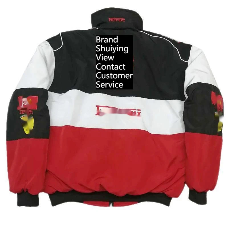 F1 Ferrari Colorblock Embroidered Racing Jacket