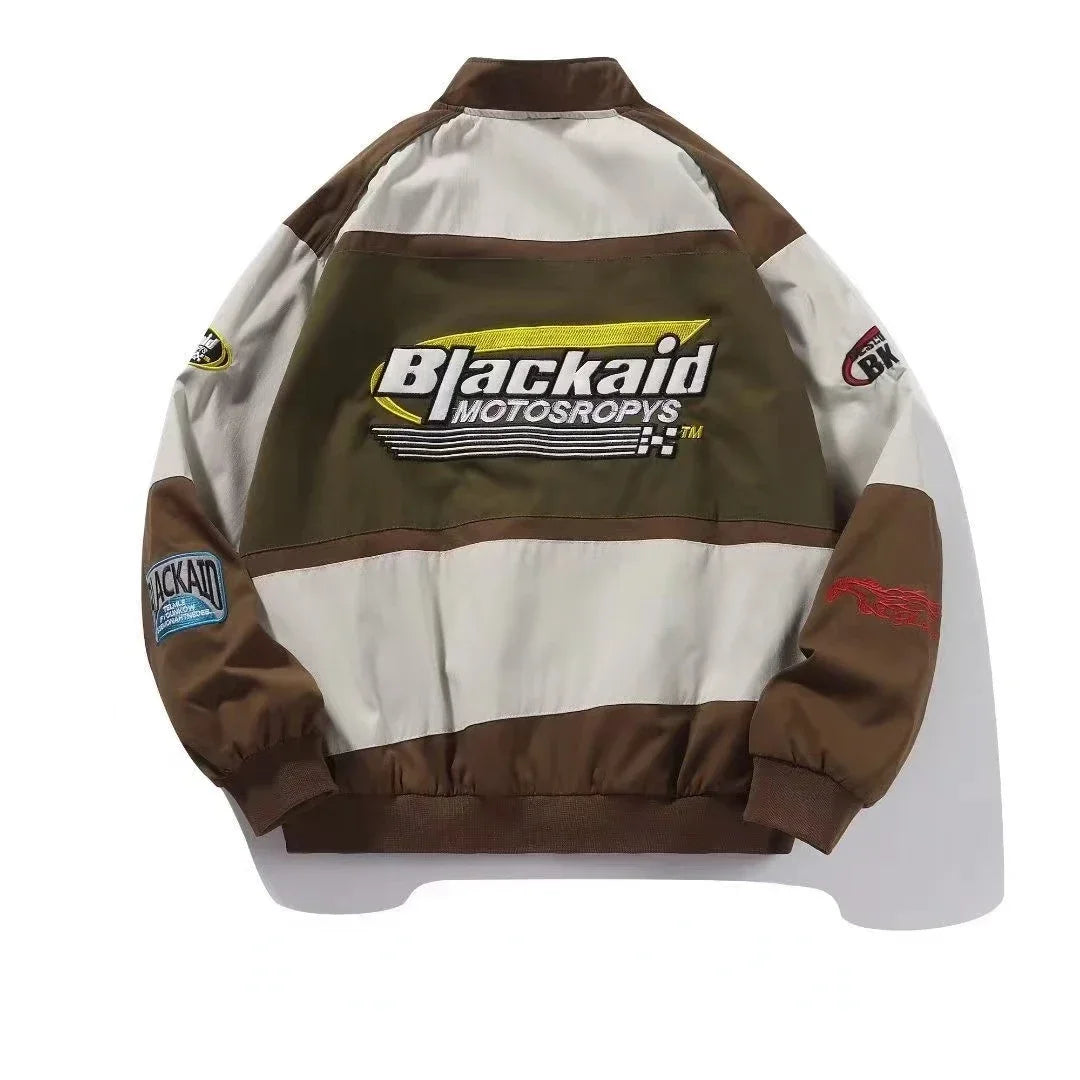 Retro BLACKAID Y2K Baseball Racing Jacket