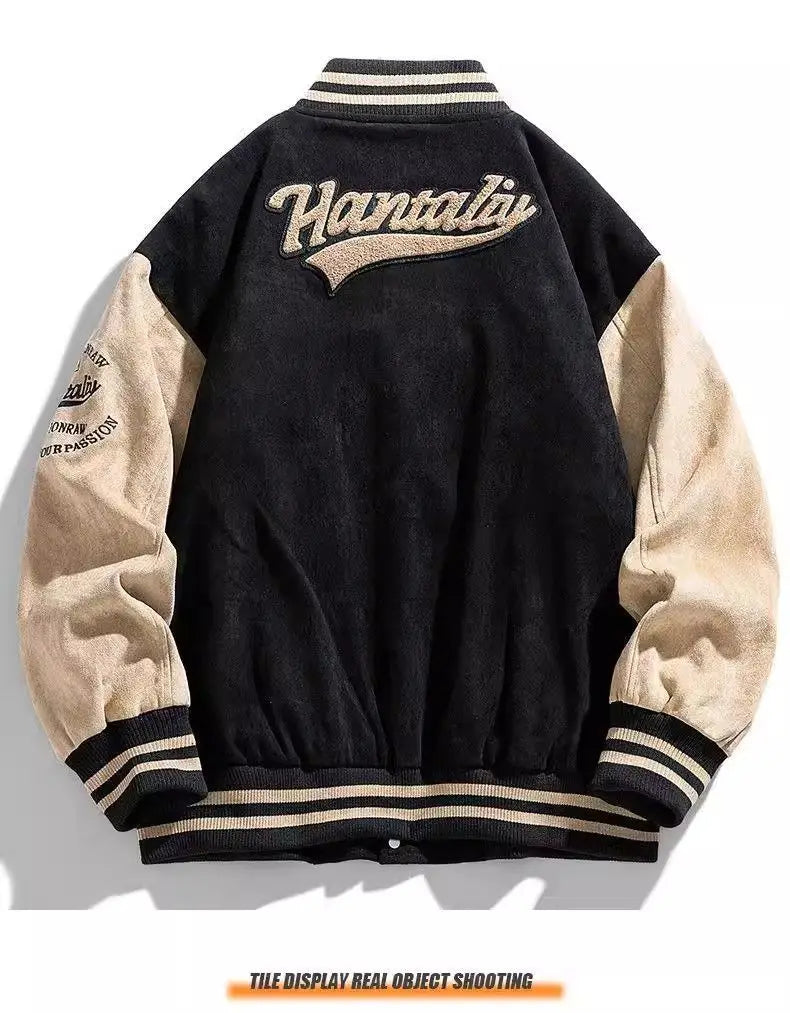 Retro HANTALIU Embroidered Streetwear Jacket