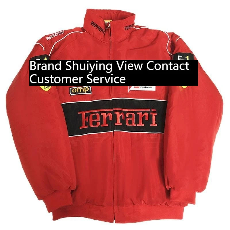 F1 Ferrari Colorblock Embroidered Racing Jacket