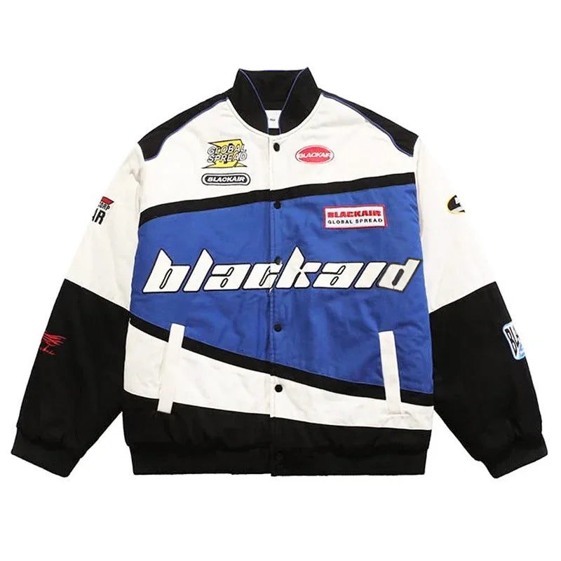 Retro BLACKAID Y2K Baseball Racing Jacket