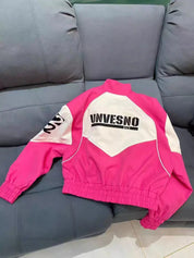 American Retro Hot Black and Pink Racer Jacket