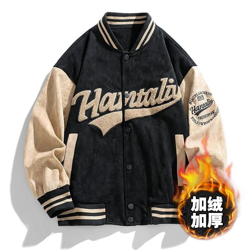 Retro HANTALIU Embroidered Streetwear Jacket