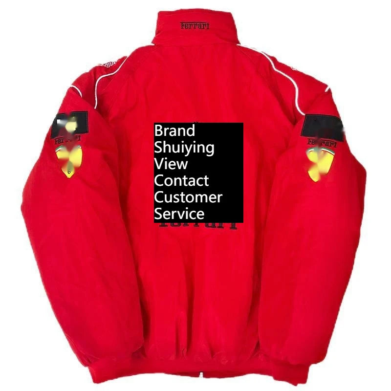 F1 Ferrari Colorblock Embroidered Racing Jacket