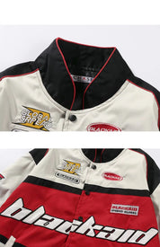 Retro BLACKAID Y2K Baseball Racing Jacket