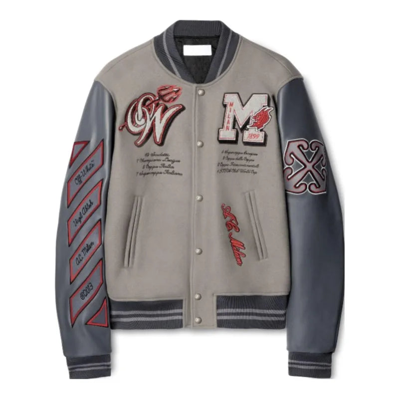 AC MILAN Retro Embroidered Baseball Jacket Men