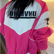 American Retro Hot Black and Pink Racer Jacket