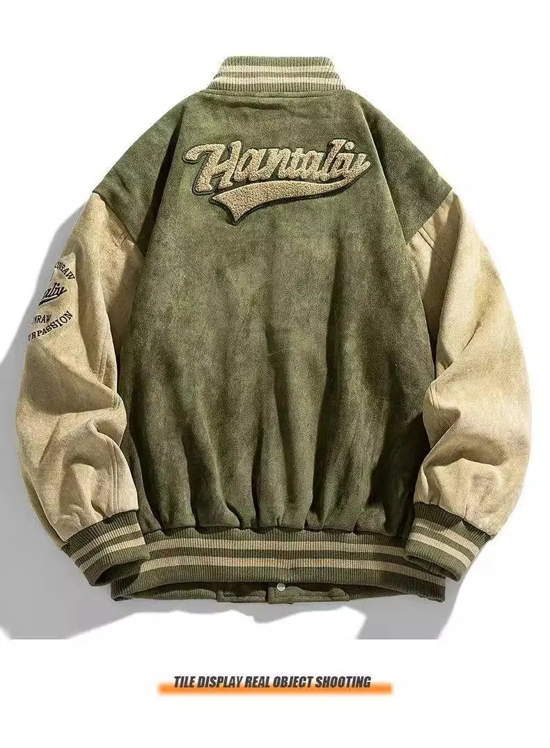 Retro HANTALIU Embroidered Streetwear Jacket