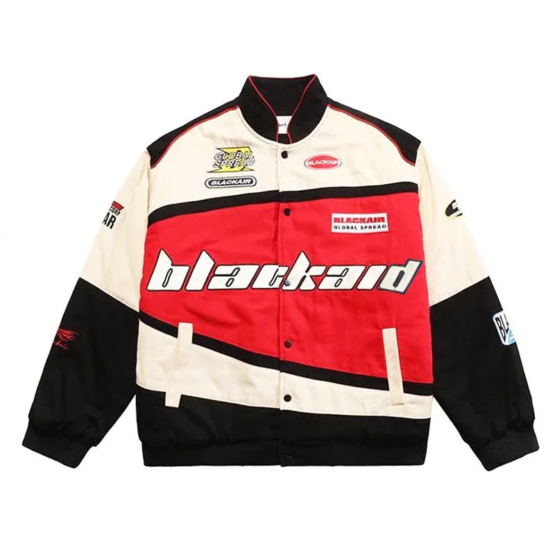 Retro BLACKAID Y2K Baseball Racing Jacket