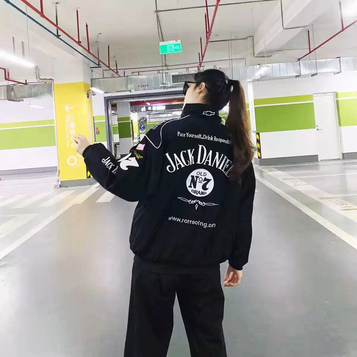 F1 Jack Daniels Embroidered Racing Nylon Jacket