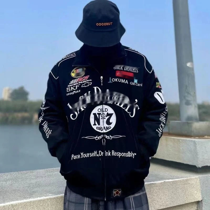 F1 Jack Daniels Embroidered Racing Nylon Jacket