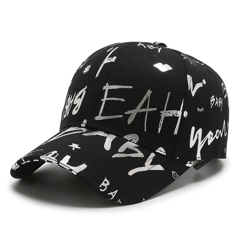 Couple Net Casual Shade Baseball Cap Painted Words