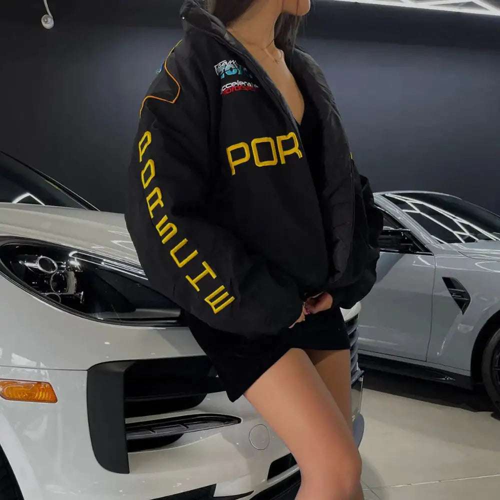 F1 Porche Embroidered Vintage Racing Jacket