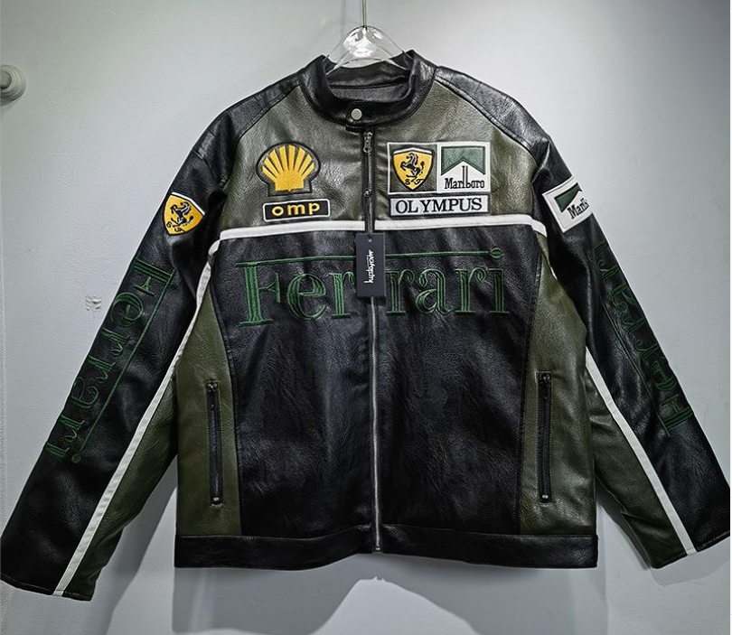 ferrari-leather-black-green-front